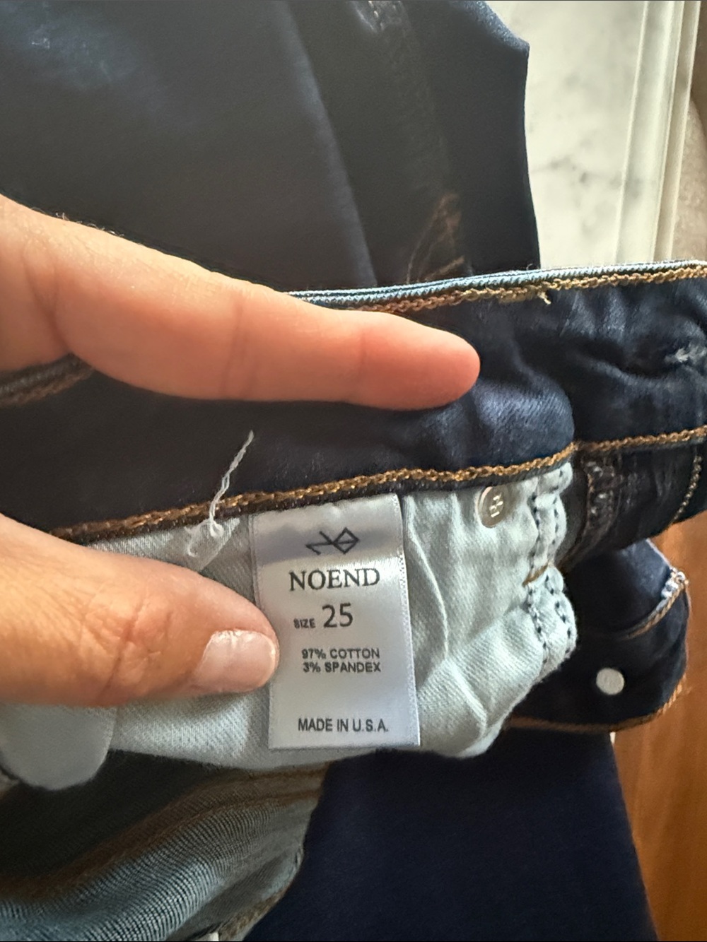 NOEND Women’s Dark Blue wide leg Jeans - Stretch Mid Rise
